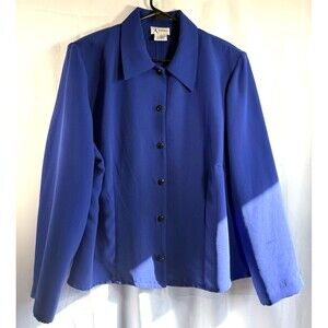 K Woman Blue Polyester Open Back Long Sleeve Dress Blazer Size 18W